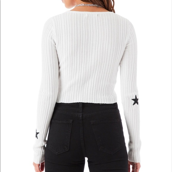 LF star patch fine gauge crop cardigan sweater - Picture 4 of 8